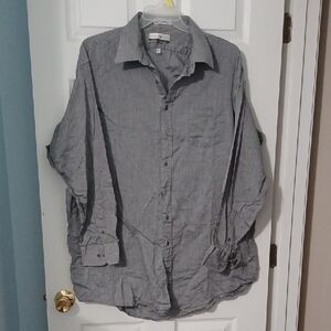 Men's Gray Casual Button Down Shirt